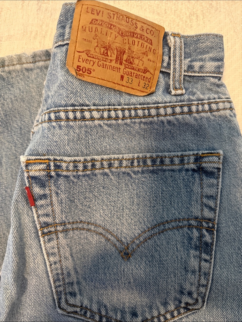 Levi's Light Blue 505 Straight Jeans with Signature Back Pocket